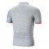 Summer Men Short Sleeves T shirt Fashion Solid Color Stand Collar Casual Cotton Tops White L