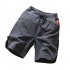 Summer Men Sports Shorts Middle Waist Drawstring Cotton Linen Loose Casual Cropped Pants navy blue L