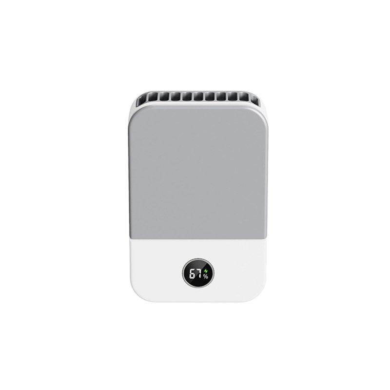 Summer Mini Hanging Neck Fan 3-speed Adjustable Portable Usb Rechargeable Student Leafless Summer Air Cooler White