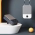 Summer Mini Hanging Neck Fan 3 speed Adjustable Portable Usb Rechargeable Student Leafless Summer Air Cooler navy blue