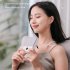 Summer Mini Hanging Neck Fan 3 speed Adjustable Portable Usb Rechargeable Student Leafless Summer Air Cooler White