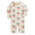Summer One piece Swimsuit For Baby Girls Boys Cute Printing Long Sleeves Quick drying Sunscreen Swimwear beige peach XL