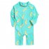 Summer One piece Swimsuit For Baby Girls Boys Cute Printing Long Sleeves Quick drying Sunscreen Swimwear purple banana XL