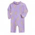 Summer One piece Swimsuit For Baby Girls Boys Cute Printing Long Sleeves Quick drying Sunscreen Swimwear purple banana XL