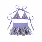 Summer Pet Bikini Swimsuit Suit Cat Dog Clothes Cute Skirt Sexy Sling Beach Party Costume Pets Supplies Purple M waist 35M