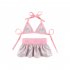 Summer Pet Bikini Swimsuit Suit Cat Dog Clothes Cute Skirt Sexy Sling Beach Party Costume Pets Supplies pink L waist 40CM