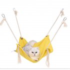 Summer Pet Hanging Nest Breathable Cotton Linen Tassels Hammock for Cats yellow_47*47CM