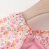 Summer Princess Dress For Girls Short Sleeves Sweet Floral Printing With Bowknot Dress For 0 4 Years Old Kids pink 0 1Y 73CM