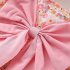 Summer Princess Dress For Girls Short Sleeves Sweet Floral Printing With Bowknot Dress For 0 4 Years Old Kids yellow 2 3Y 90cm