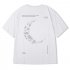 Summer Retro Short Sleeves T shirt For Men Trendy Simple Printing Round Neck Shirt Loose Large Size Tops 1851 White 7XL