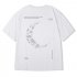 Summer Retro Short Sleeves T shirt For Men Trendy Simple Printing Round Neck Shirt Loose Large Size Tops 1851 White 4XL
