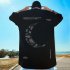 Summer Retro Short Sleeves T shirt For Men Trendy Simple Printing Round Neck Shirt Loose Large Size Tops 1851 White 4XL