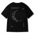 Summer Retro Short Sleeves T shirt For Men Trendy Simple Printing Round Neck Shirt Loose Large Size Tops 1851 Black 6XL