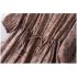 Summer Round Neck Dress For Women Elegant Floral Printing Linen Long Skirt Trendy High Waist Lace up Dress yellow M