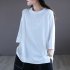 Summer Round Neck T shirt For Women Fashion Printing Round Neck Pullover Tops Loose Casual Blouse White 3XL