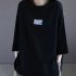 Summer Round Neck T shirt For Women Fashion Printing Round Neck Pullover Tops Loose Casual Blouse black 3XL