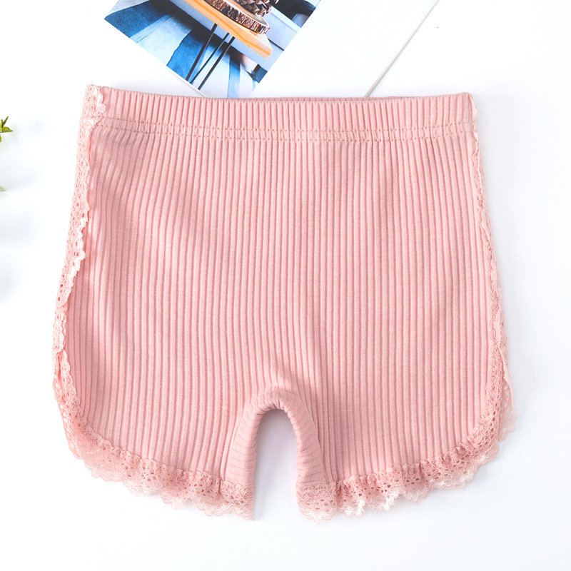 Summer Safety Pants For Girls Cotton Breathable Stretchy Bottoming Shorts For 3-10 Years Old Children pink 3-4Y 100