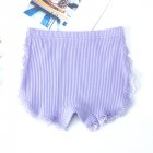 Summer Safety Pants For Girls Cotton Breathable Stretchy Bottoming Shorts For 3-10 Years Old Children Purple 3-4Y 100