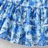 Summer Short Sleeves Dress For Girls Elegant Printing Fashion Ruffled A line Skirt Casual Breathable Dress As shown 8 9Y 130cm
