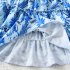 Summer Short Sleeves Dress For Girls Elegant Printing Fashion Ruffled A line Skirt Casual Breathable Dress As shown 8 9Y 130cm