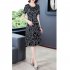 Summer Short Sleeves Dress For Women Large Size Round Neck Midi Skirt Elegant Letter Printing Dress orange 4XL