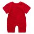 Summer Short Sleeves Jumpsuit For Newborns Simple Solid Color Cotton Jumpsuit For 0 3 Years Old Boys Girls orange 1 2Y 80cm