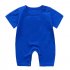 Summer Short Sleeves Jumpsuit For Newborns Simple Solid Color Cotton Jumpsuit For 0 3 Years Old Boys Girls Royal blue 0 6M 59cm