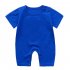 Summer Short Sleeves Jumpsuit For Newborns Simple Solid Color Cotton Jumpsuit For 0 3 Years Old Boys Girls Royal blue 9 12M 73CM