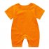 Summer Short Sleeves Jumpsuit For Newborns Simple Solid Color Cotton Jumpsuit For 0 3 Years Old Boys Girls orange 6 9M 66cm