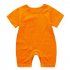 Summer Short Sleeves Jumpsuit For Newborns Simple Solid Color Cotton Jumpsuit For 0 3 Years Old Boys Girls orange 2 3Y 90cm