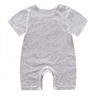 Summer Short Sleeves Jumpsuit For Newborns Simple Solid Color Cotton Jumpsuit For 0-3 Years Old Boys Girls grey 2-3Y 90cm