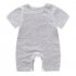 Summer Short Sleeves Jumpsuit For Newborns Simple Solid Color Cotton Jumpsuit For 0 3 Years Old Boys Girls grey 1 2Y 80cm