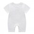 Summer Short Sleeves Jumpsuit For Newborns Simple Solid Color Cotton Jumpsuit For 0 3 Years Old Boys Girls White 2 3Y 90cm
