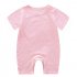 Summer Short Sleeves Jumpsuit For Newborns Simple Solid Color Cotton Jumpsuit For 0 3 Years Old Boys Girls pink 2 3Y 90cm