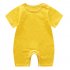 Summer Short Sleeves Jumpsuit For Newborns Simple Solid Color Cotton Jumpsuit For 0 3 Years Old Boys Girls yellow 2 3Y 90cm