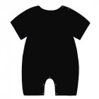 Summer Short Sleeves Jumpsuit For Newborns Simple Solid Color Cotton Jumpsuit For 0-3 Years Old Boys Girls black 6-9M 66cm