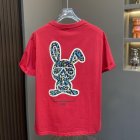 Summer Short Sleeves Round Neck T-shirt For Women Men Trendy Rabbit Cartoon Anime Printing Tops red 2XL