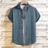Summer Short Sleeves T shirt For Men Casual Large Size Hawaiian Strips Tops Cotton Blend Lapel Cardigan Tops SD06 S
