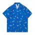 Summer Short Sleeves T shirt For Men Women Trendy Printing Lapel Cardigan Tops Casual Beach Shirt For Couple ZZ18 black M