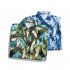 Summer Short Sleeves T shirt For Men Retro Hawaiian Flower Printing Beach Shirt Lapel Loose Cardigan Tops 3325 green 3XL