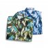 Summer Short Sleeves T shirt For Men Retro Hawaiian Flower Printing Beach Shirt Lapel Loose Cardigan Tops 3323 blue L