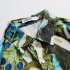 Summer Short Sleeves T shirt For Men Retro Hawaiian Flower Printing Beach Shirt Lapel Loose Cardigan Tops 3323 blue L