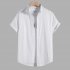 Summer Short Sleeves T shirt For Men Casual Large Size Hawaiian Strips Tops Cotton Blend Lapel Cardigan Tops SD08 S