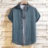 Summer Short Sleeves T shirt For Men Casual Large Size Hawaiian Strips Tops Cotton Blend Lapel Cardigan Tops SD08 XL
