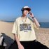 Summer Short Sleeves T shirt For Men Women Trendy Retro Printing Round Neck Pullover Tops Loose Casual Shirt White 2XL