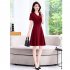 Summer Short Sleeves V neck Dress For Women Trendy High Waist A line Skirt Casual Solid Color Pullover Tops green 2XL