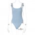 Summer Sleeveless Bodysuit For Women Sexy Slim Fit Backless Jumpsuit Elegant Casual Solid Color Bodysuit blue M
