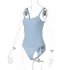 Summer Sleeveless Bodysuit For Women Sexy Slim Fit Backless Jumpsuit Elegant Casual Solid Color Bodysuit blue M