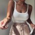 Summer Sleeveless Bodysuit For Women Sexy Slim Fit Backless Jumpsuit Elegant Casual Solid Color Bodysuit blue M