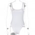 Summer Sleeveless Bodysuit For Women Sexy Slim Fit Backless Jumpsuit Elegant Casual Solid Color Bodysuit blue M